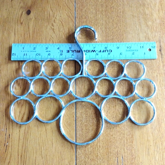 Chrome Scarf Tie Belt Holder Set/3 - Picture 2 of 2